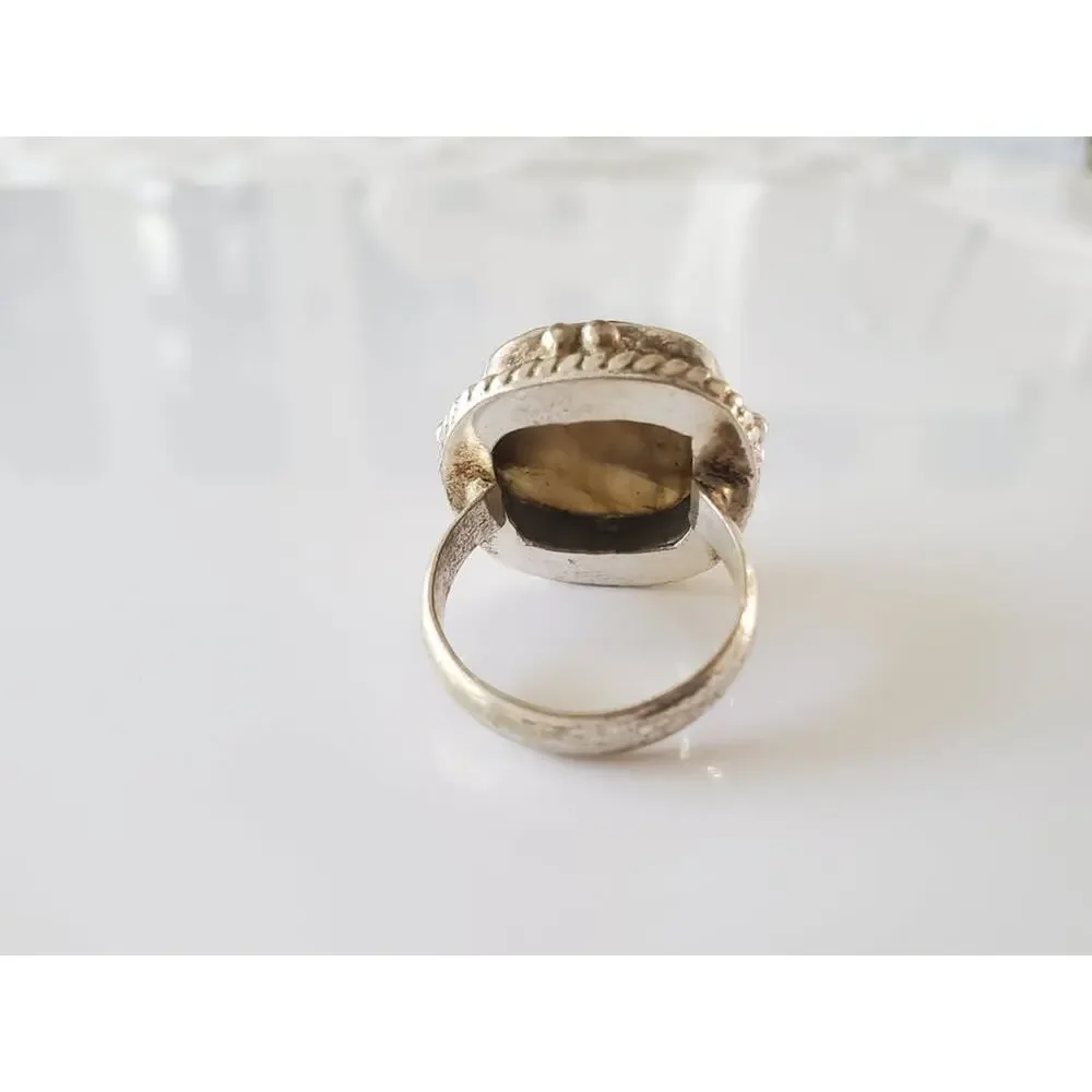 Vintage Labrodite Sterling Silver Ring